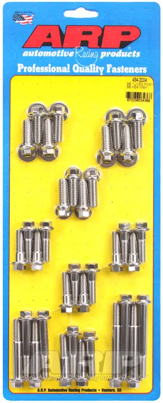 Arp Sb Tuned Port Complete Ss Hex Intake Manifold Bolt Kit 1