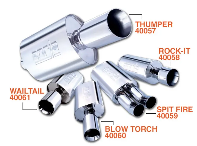 Borla Wailtail Oval 2-1/4In X 5In Side Round Out Boomer Muffler 1