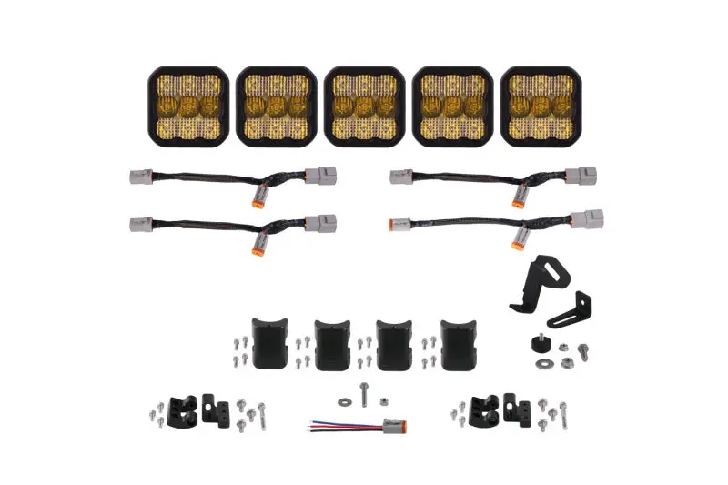Diode Dynamics Ss5 Pro Universal Crosslink 5-Pod Lightbar - Yellow Combo 1