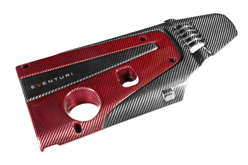 Eventuri Honda Fk8 Civic Type R - Red Kevlar / Black Carbon Engine Cover 1