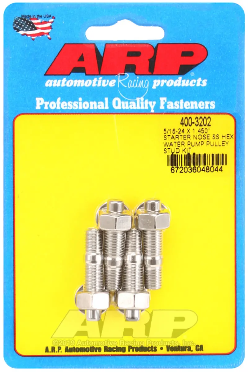Arp 5/16-24 X 1.450 Starter Nose Ss Hex Water Pump Pulley Stud Kit 1
