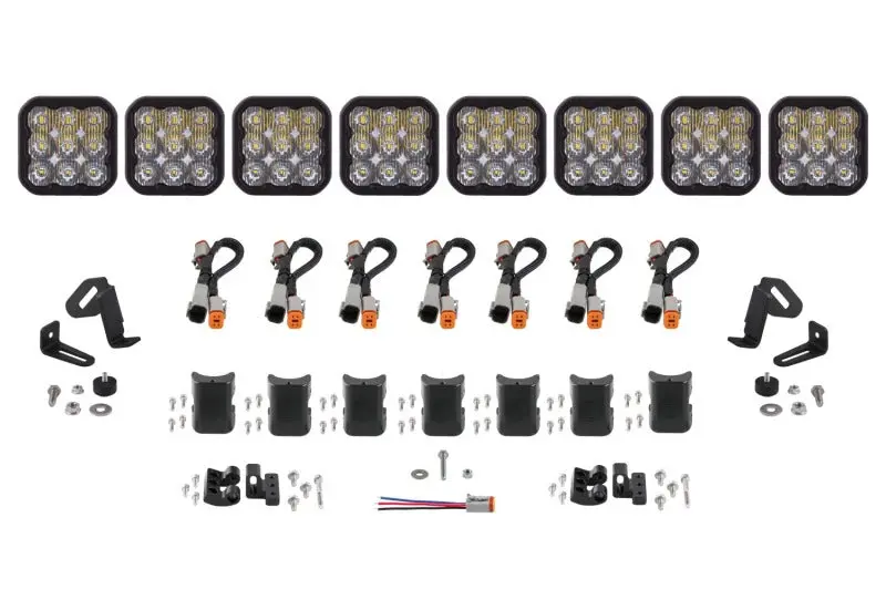 Diode Dynamics Ss5 Sport Universal Crosslink 8-Pod Lightbar - White Driving 1