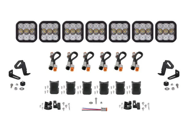 Diode Dynamics Ss5 Sport Universal Crosslink 7-Pod Lightbar - White Combo 1