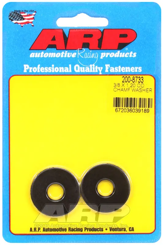 Arp 3/8 Id 1.20 Od Chamfer Black Washers 1