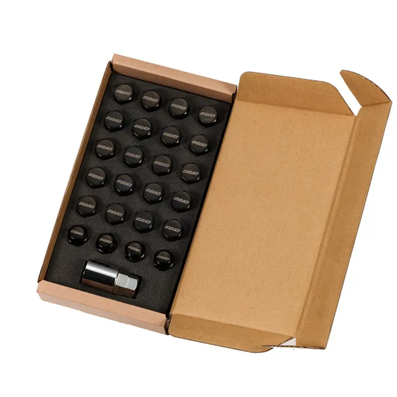 Rays 19 Hex L33 Lock & Nut Set 14X1.50 - Black 1