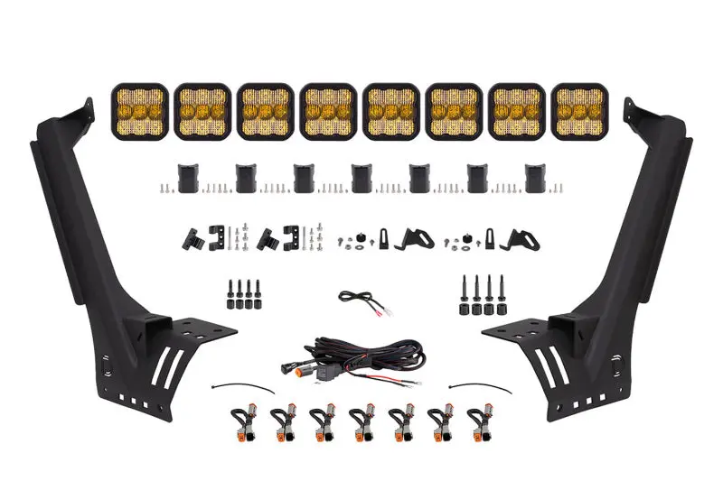 Diode Dynamics Jeep Jl Ss5 Sport Crosslink Windshield - Yellow Combo Lightbar Kit 1