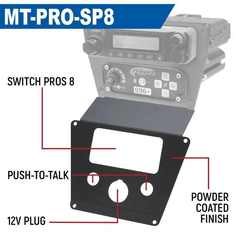 Rugged Radios Polaris Rzr Pro Xp/Turbo R/Pro R Dash Mount Radio And Intercom - Switch Pros 12 1