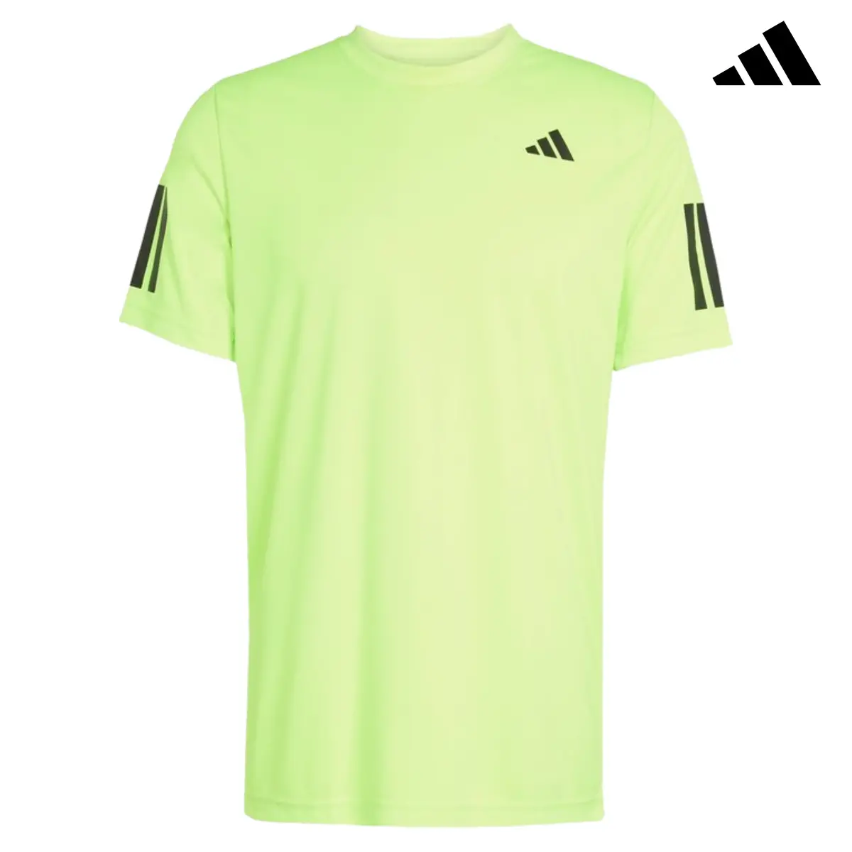 Adidas Club 3 Stripes Tee Shirt Lime | Jg0979 1