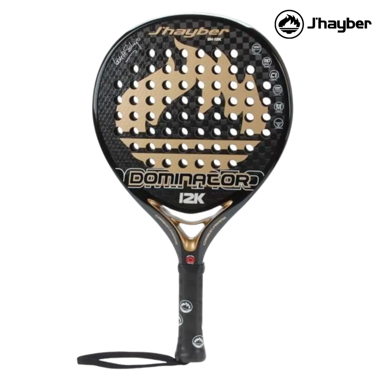 J'hayber Dominator 12K Black/Gold | Padel Racket 1