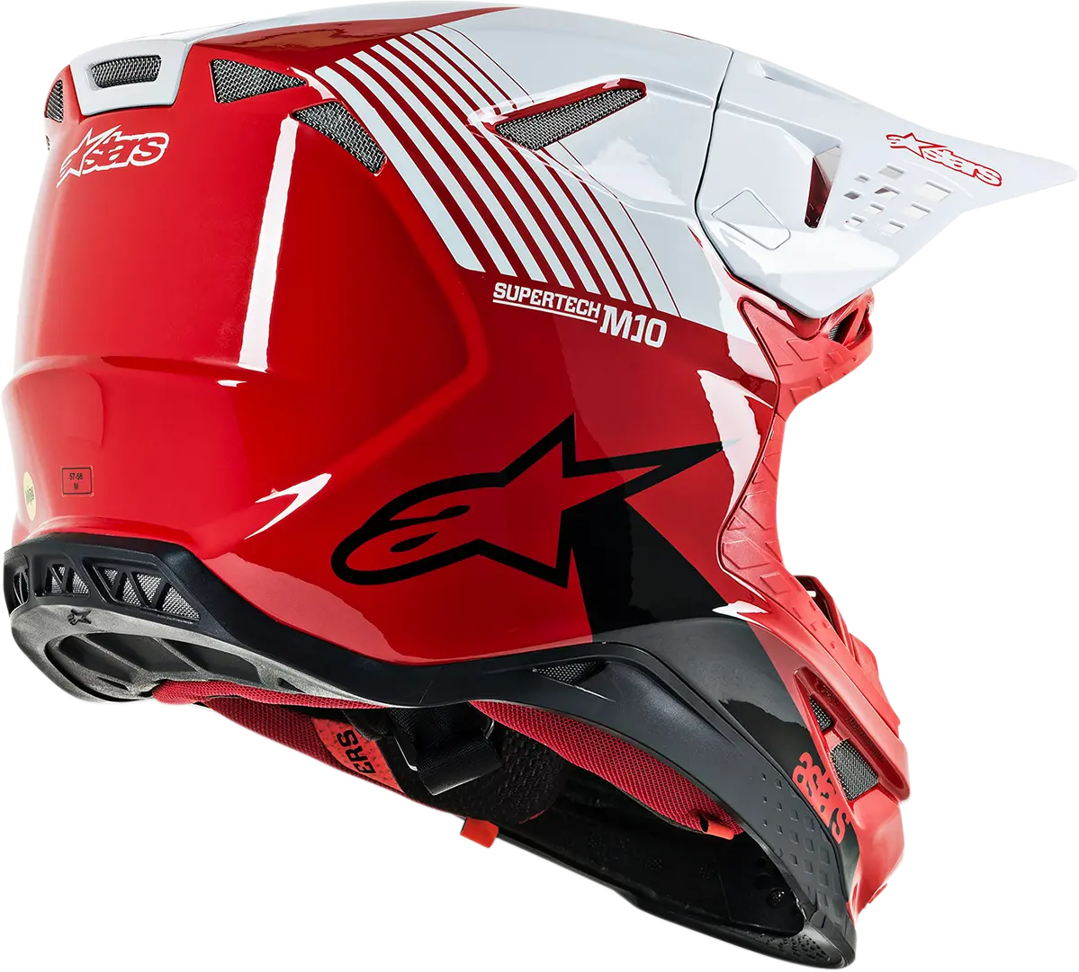 Alpinestars Supertech M10 Mips Motorcycle Helmet – Dyno Graphic, Red/White, Medium 1