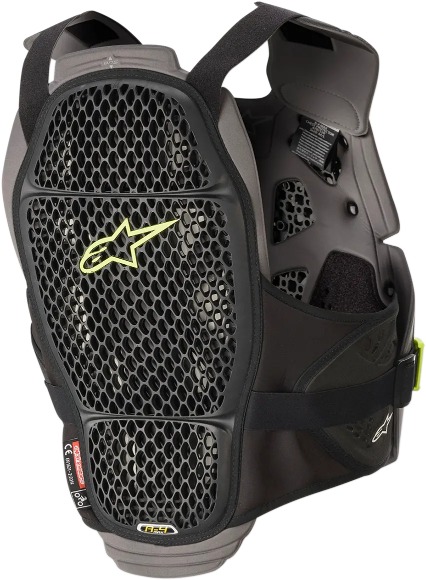 Alpinestars A-4 Max Chest Protector – Black/Yellow Colorway, Xl/2Xl Fit (Model 67015201155Xl2X) 1