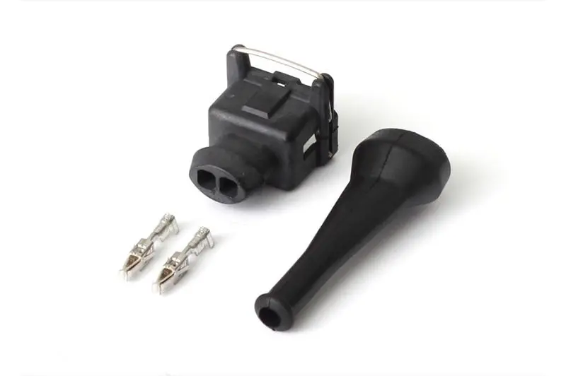 Haltech Bosch Ev1 Square-Body Injector Connector – 2-Pin Junior Timer Female Plug With Pins 1