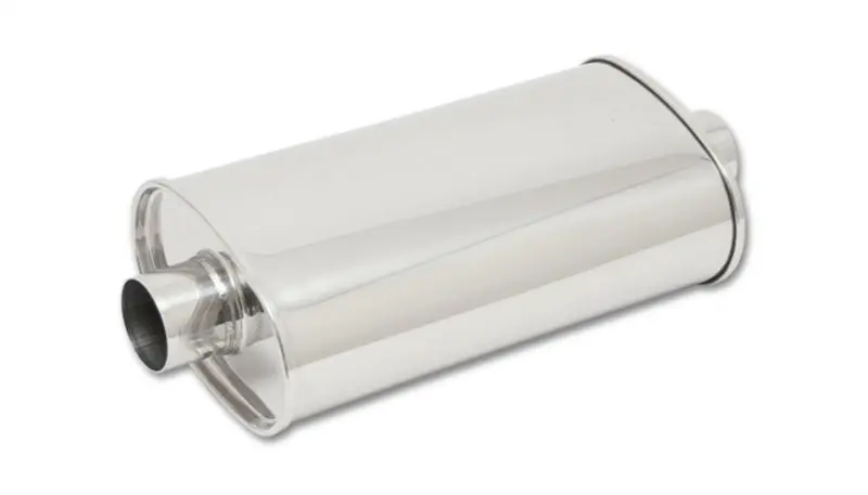 Vibrant Streetpower Oval Muffler — 5" X 9" X 15" — 3" Inlet & Outlet — Center-Center Configuration 1