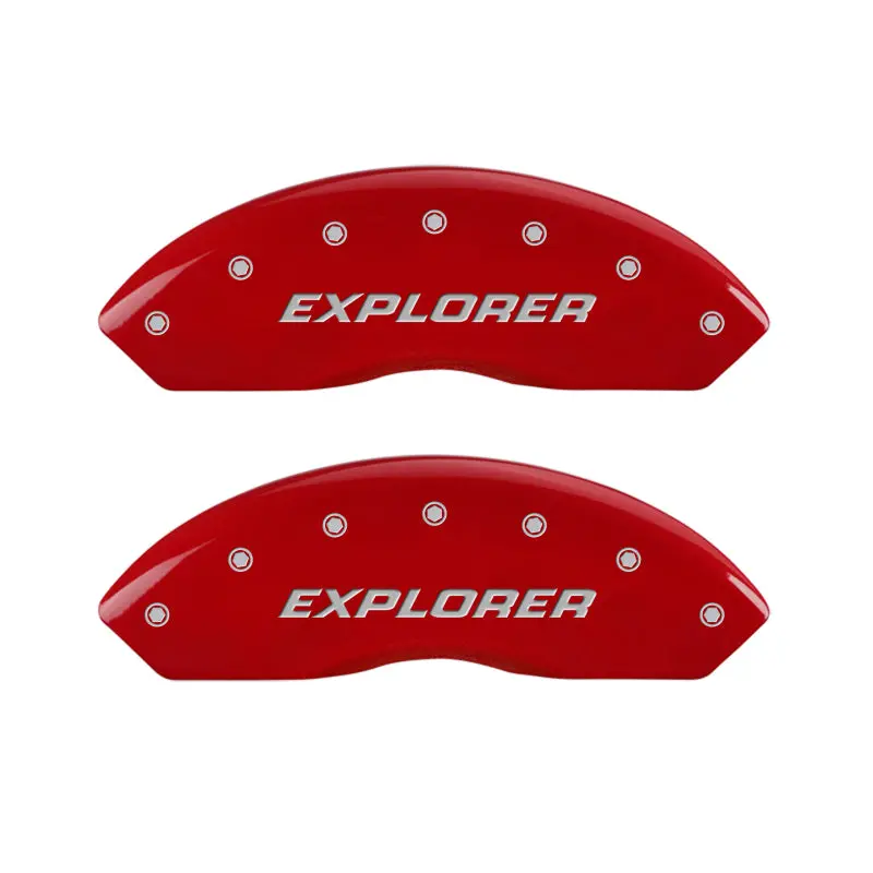 Mgp Engraved Caliper Covers For 2009–2011 Ford Explorer – Red Finish With Silver Chrome Detailing 1