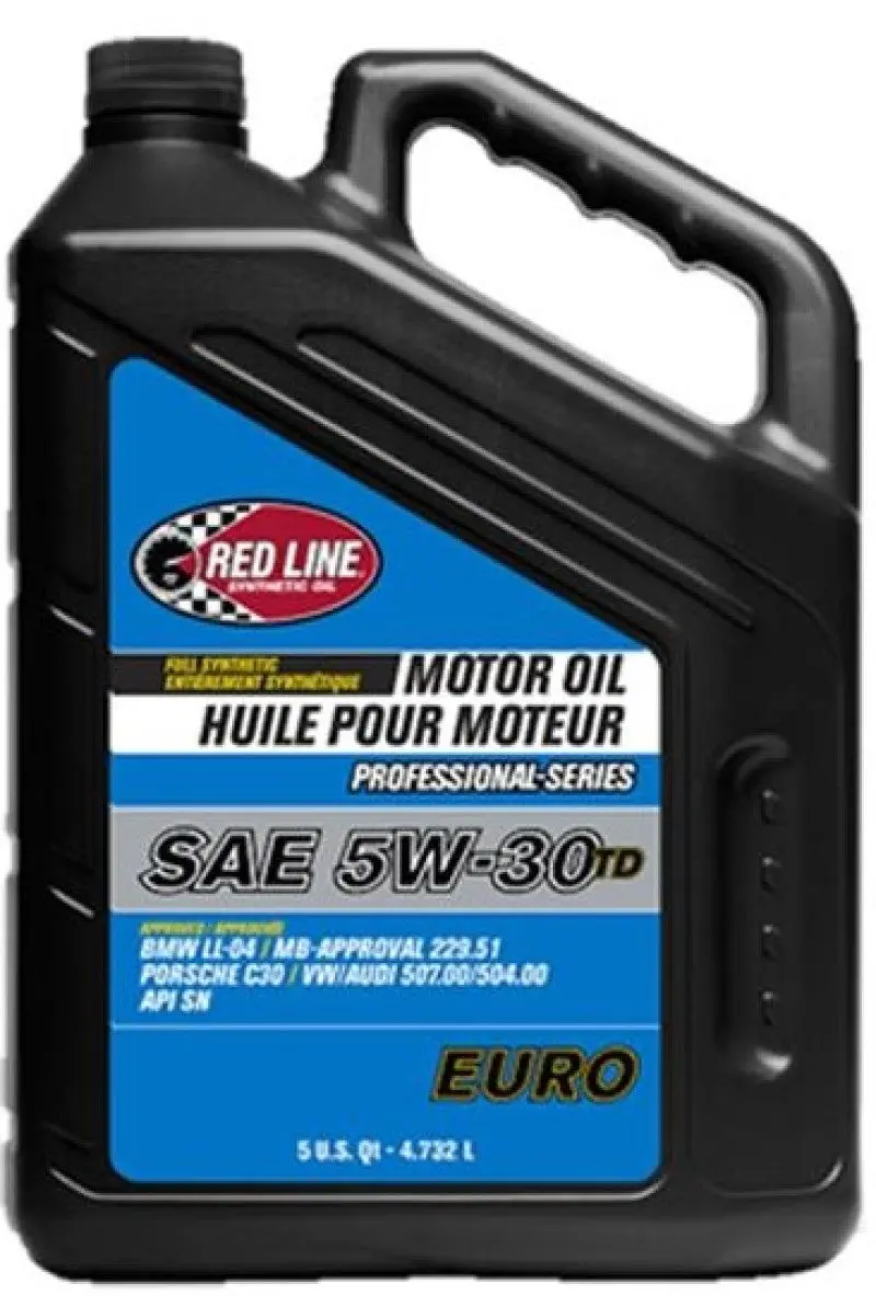 Red Line Euro 5W-30 Td Synthetic Motor Oil – Professional Grade, 5-Quart Container 1
