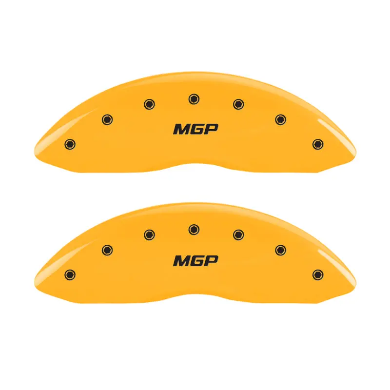 Mgp Engraved Caliper Covers – Front & Rear, Maserati Yellow Finish With Black Charcoal Detailing, Fits 2007 Quattroporte 1