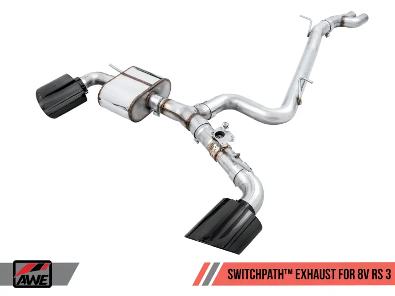 Awe Tuning Switchpath Exhaust System For 2017–2019 Audi Rs3 8V – Diamond Black Rs-Style Tips, Valved Design 1