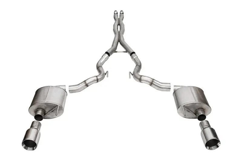 Corsa Xtreme Cat-Back Dual Exhaust – 3-Inch, W/ 4.5-Inch Polished Tips, For 2024–2025 Ford Mustang Gt 1