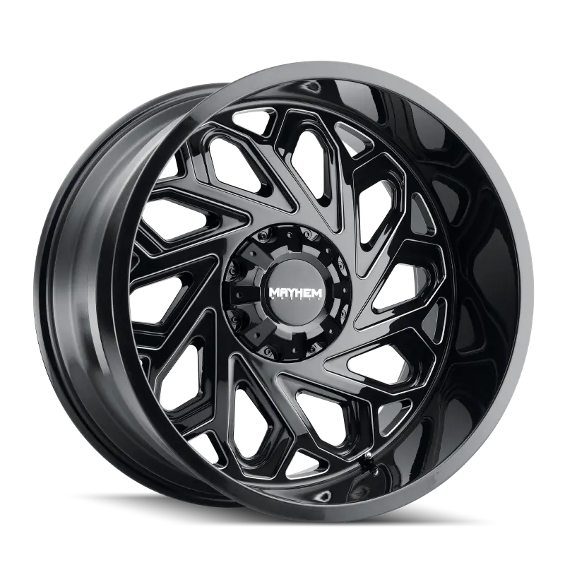 Mayhem 8112 Essex Forged Alloy Wheel – 20X9", 8X165.1Mm, 0Mm Offset, 125.2Mm Hub, Black W/ Milled Spokes 1