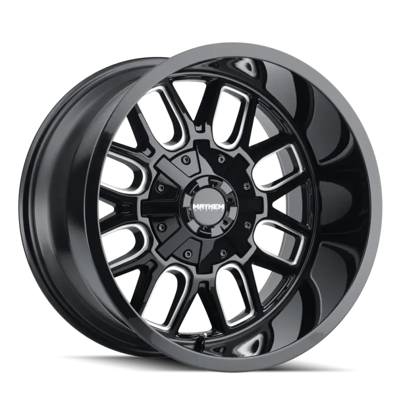 Mayhem Cogent Forged Aluminum Wheel – 22X10 Inches, 6X135 Bolt Pattern, -19Mm Offset, 106Mm Hub Bore, Black W/ Milled Spokes 1