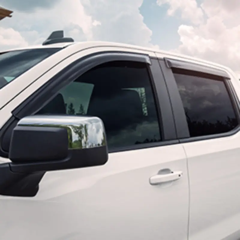 Egr Tape-On Window Visors For 2019 Chevrolet Silverado 1500 Crew Cab – Set Of 4, Dark Smoke Tint 1