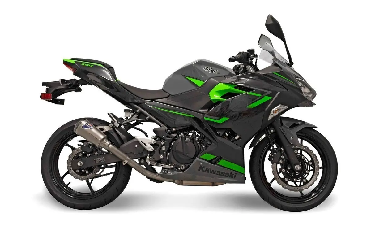Termignoni So-02 Slip-On Exhaust – Titanium Main Body With Black Aluminum End Cap For 2018+ Kawasaki Ninja 400 / Z400 1