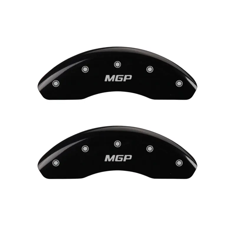Mgp Engraved 4-Piston Caliper Covers – Front & Rear, Black Finish With Silver Accent 1