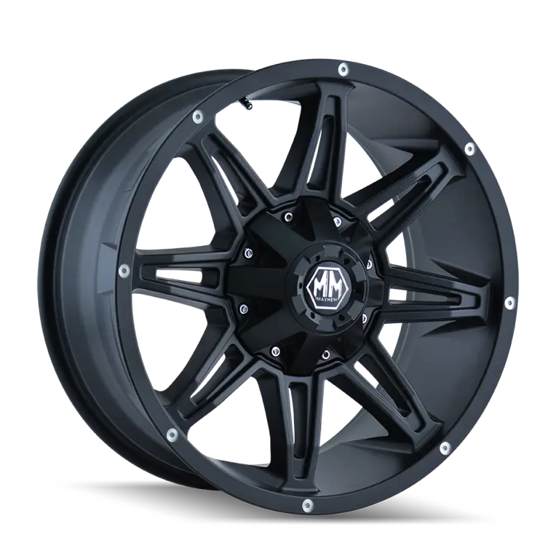 Mayhem Rampage 8090 Matte Black Wheel – 17X9 Inches, 6X135 Bolt Pattern, -12Mm Offset, 106Mm Hub Bore 1