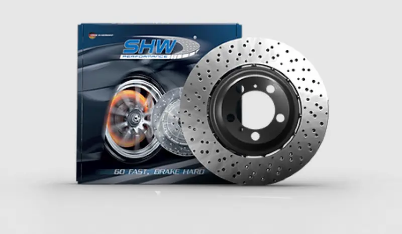 Shw Cross-Drilled Lightweight Brake Rotor – Right Front, 2013–2016 Bmw M5 (F10) 4.4L 1
