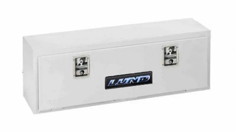 Lund Universal Steel Roof-Mount Storage Box – White, Heavy-Duty Top Carrier 1