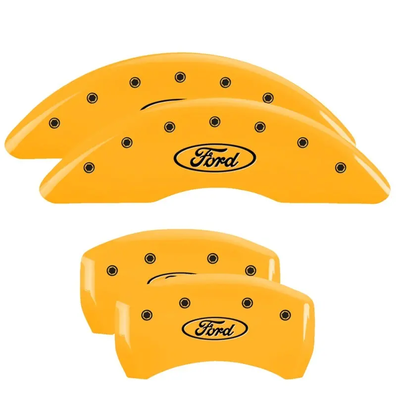 Mgp Oval Logo Caliper Covers – Front & Rear, Ford Yellow Finish With Black Charcoal Accent, Fits 2021–2022 Edge 1