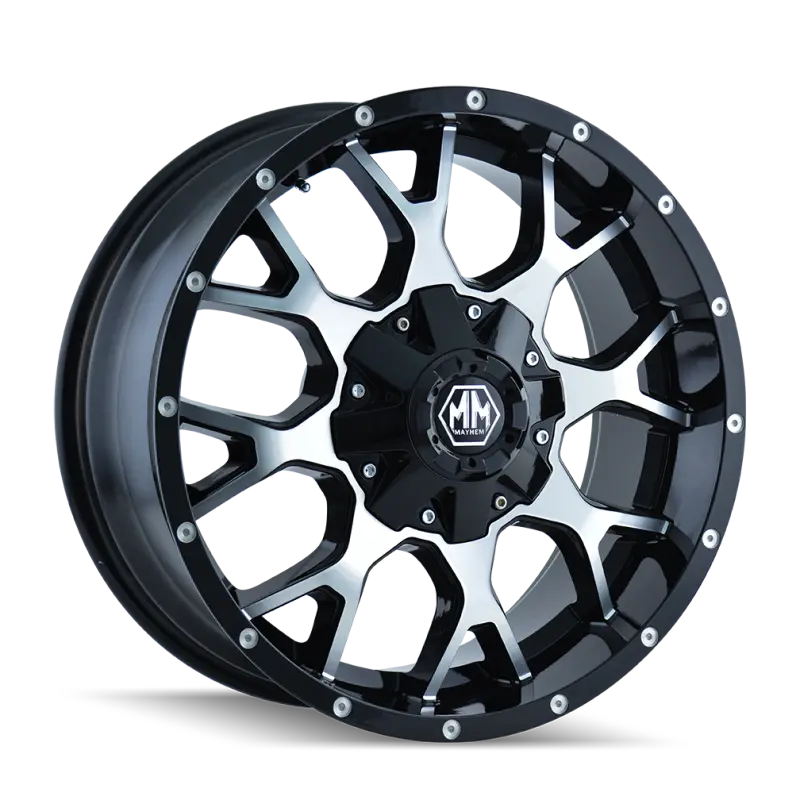 Mayhem Warrior 8015 Wheel – 20X10", 8X180 Bolt Pattern, -25Mm Offset, 124.1Mm Hub Bore, Black/Machined Face 1