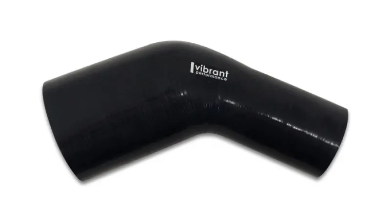 Vibrant Gloss Black Silicone 45° Transition Elbow – 2.00" Id To 2.50" Id 1
