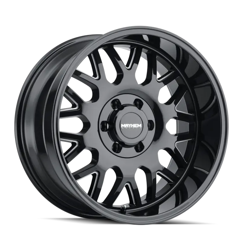Mayhem Tripwire 20X10 Gloss Black Wheel – 8X180 Bolt Circle, -19Mm Offset, 124.1Mm Hub Bore, Milled Spoke Design 1