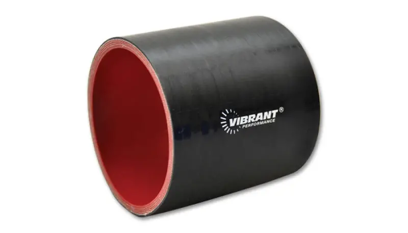 Vibrant 4 Ply Reinforced Silicone Straight Hose Coupling - 6In I.D. X 3.5In Long (Black) 1