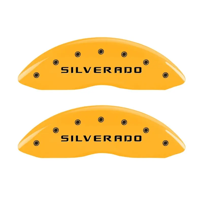 Mgp 2 Caliper Covers Eng Front Silverado Yellow Finish Blk Char 05 Chevy Silverado 1500 1